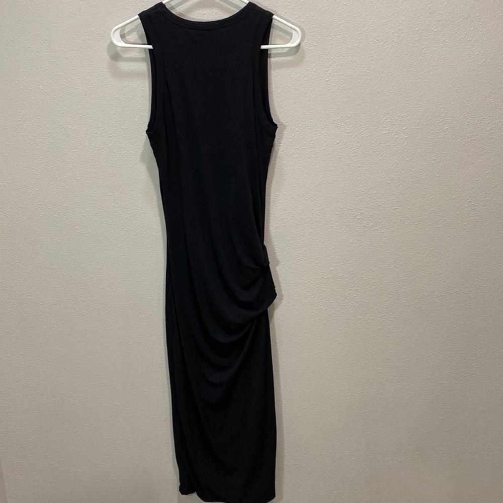Standard James Perse skinny side ruched‎ dress  tank dress black - Picture 5 of 11